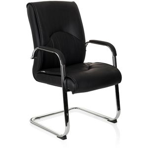 hJh-OFFICE Besucherstuhl SOVRANO V, 706813, Armlehnen, Freischwinger, Kunstleder, schwarz