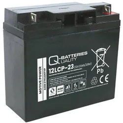 Q-Batteries 12LCP-23 / 12V - 23Ah Blei Akku Zyklentyp AGM - Deep Cycle VRLA