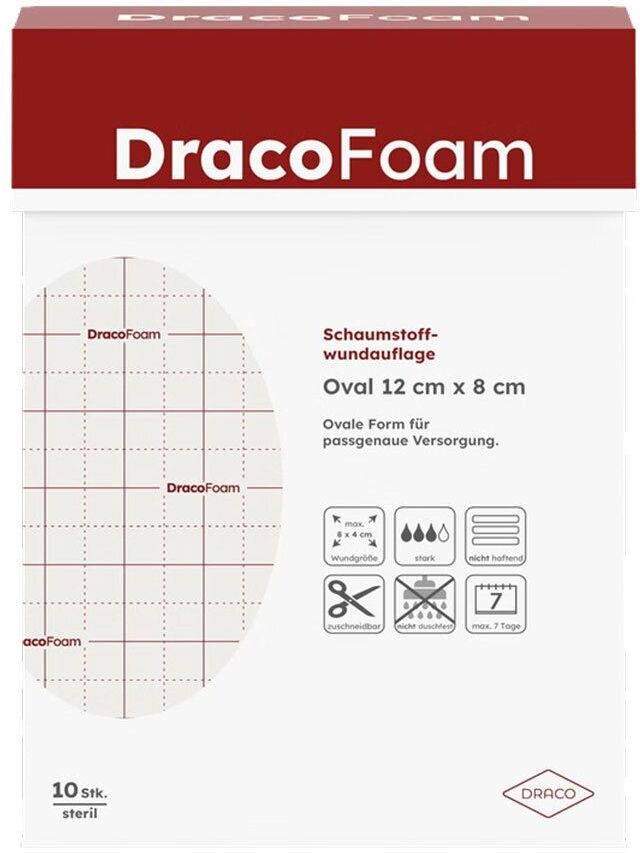 No Brand Dracofoam Schaumstoff Wundauflage oval 8x12 cm 10 St Verband