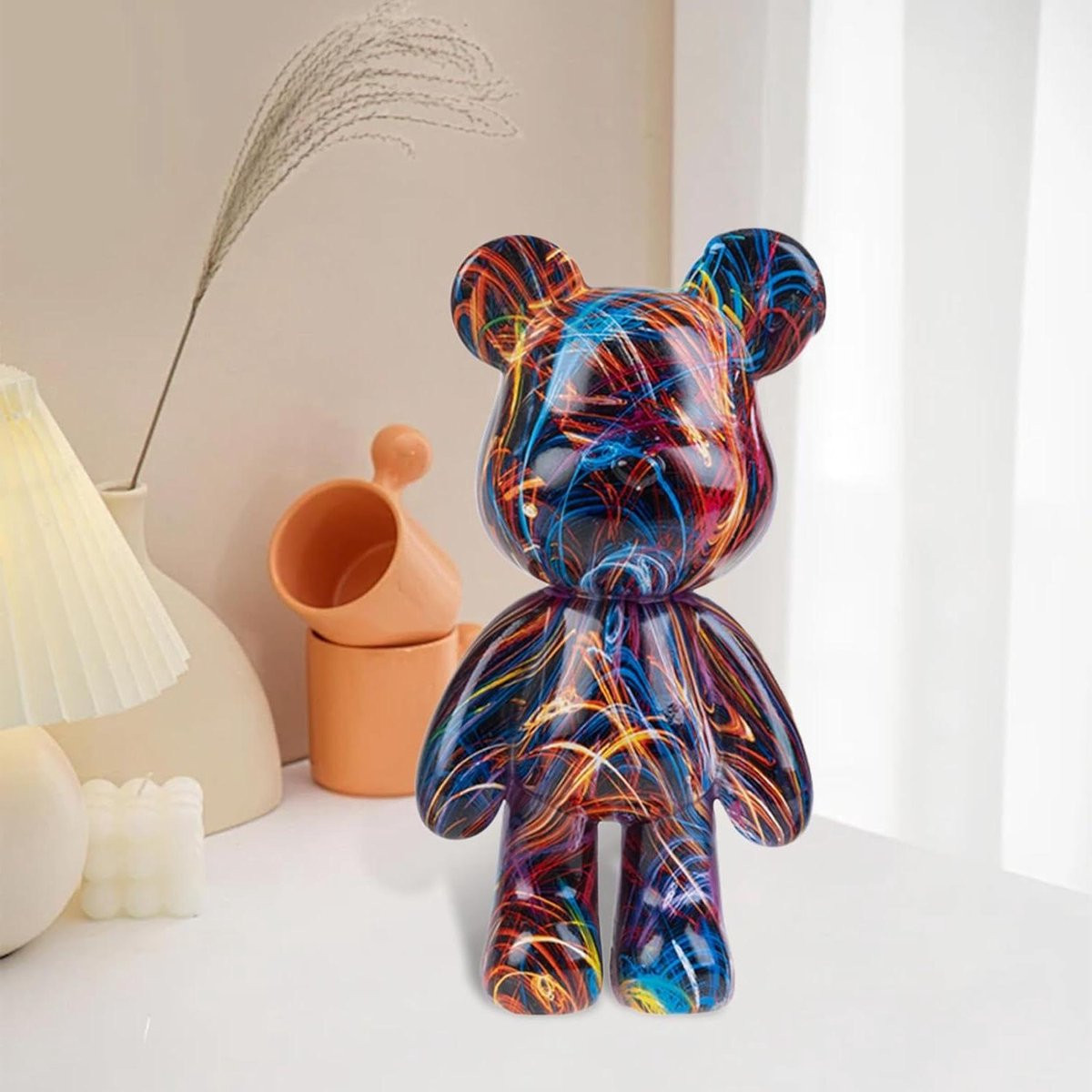 Decoratief Beer Beeld van Hars voor in je Interieur, Hoogte: 21 cm