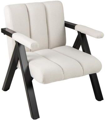 Costway Oversized Accent Chair with Metal Frame and Armrests-Beige