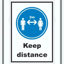 HB-Druck Keep distance Symbol und Text Aufkleber A4 (210x297mm)