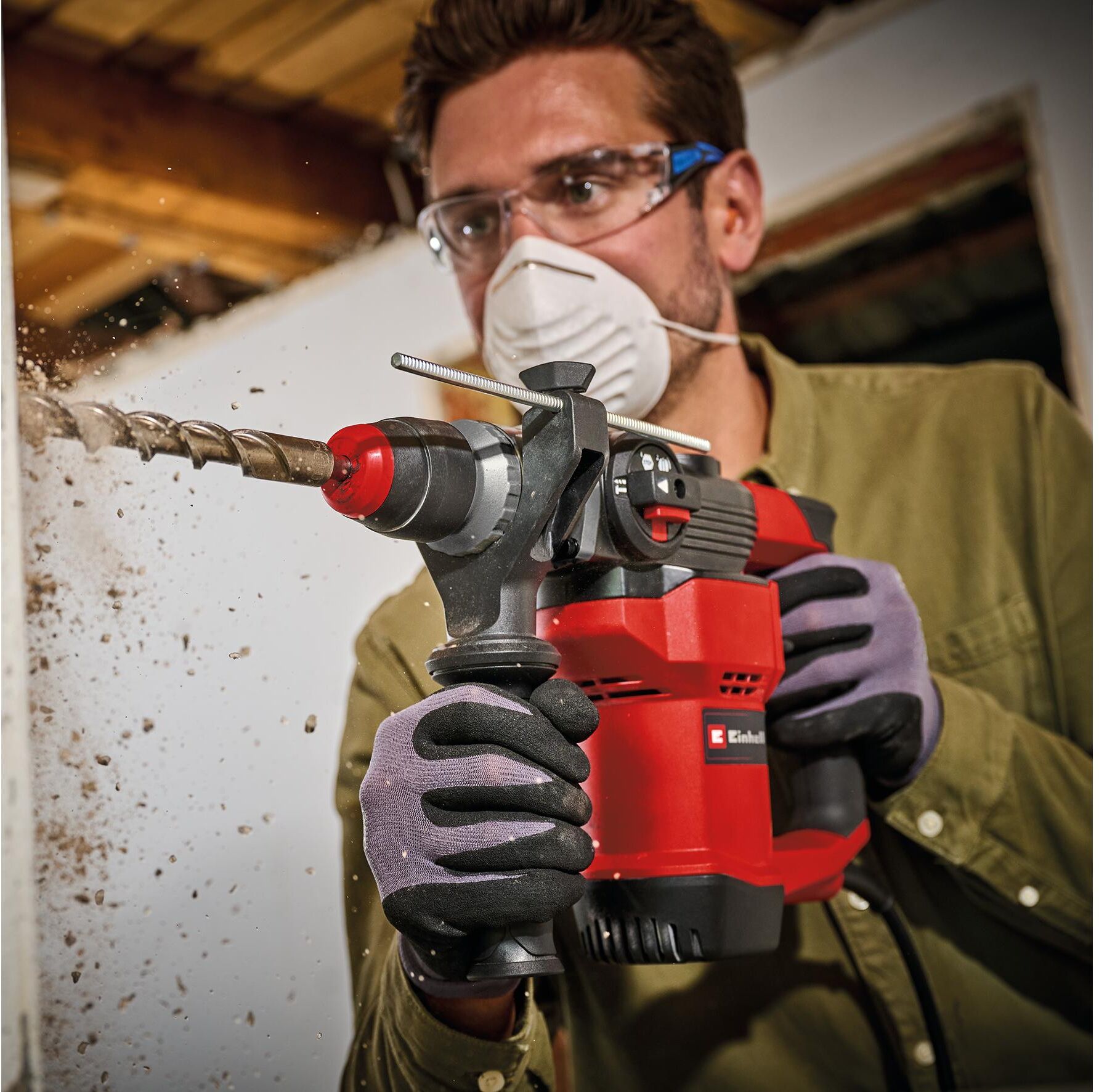 Bohrhammer EINHELL "TC-RH 28 3F", rot (bunt), Bohrmaschinen, Bohrhammer bunt Einheitsgröße