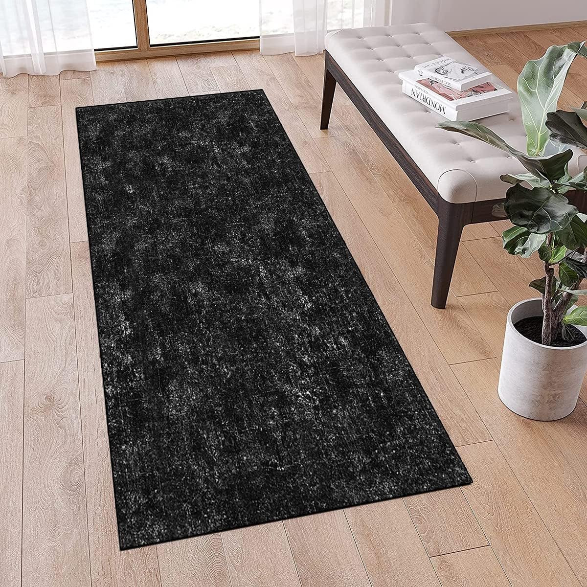 Karpet Runner Abstract Modern Design Vloerbedekking - Zwart - 60 x 400 cm