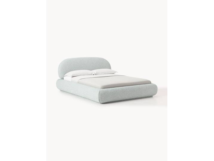Bouclé-Polsterbett Alba mit Stauraum
