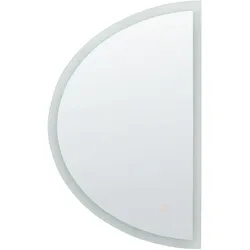 LED-WANDSPIEGEL halbrund 80 cm Silber Bezons