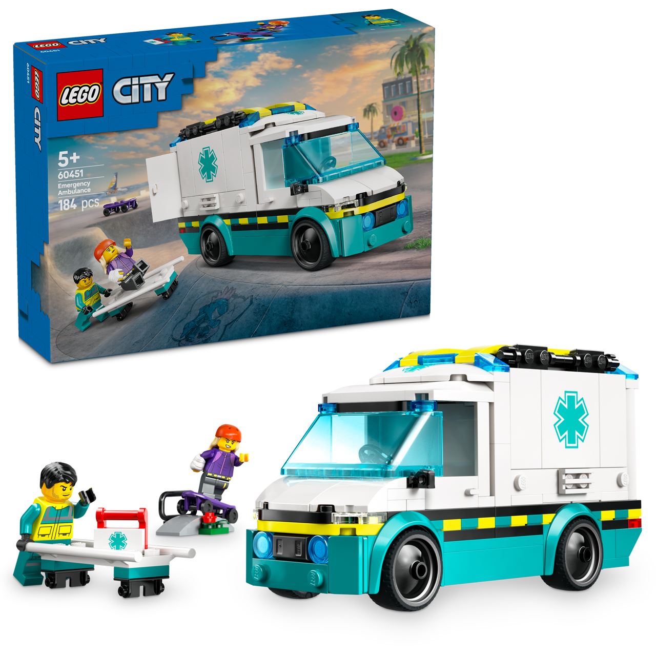 LEGO City 60451 Rettungswagen - Bauspielzeug für Kleinkinder ab 5 Jahren