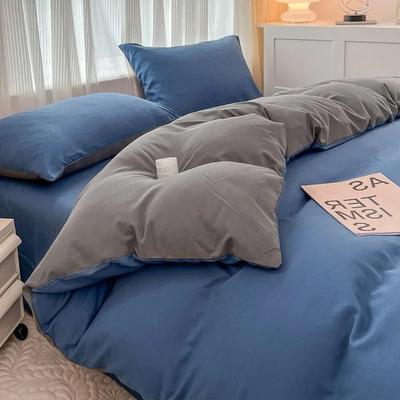Uplift Essentials Solid Color 4 Piece Brushed Fabric Bedding Set With Duvet Cover, Bed Sheet, And Pillowcases cover 150x220cm 4pcs set 6