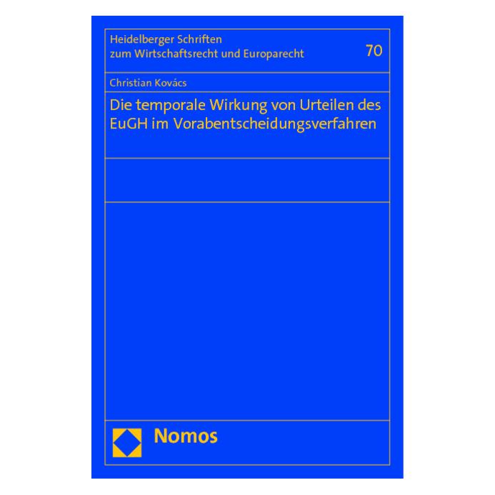 Nomos im Vorabentscheidungsverfahren (Deutsch, Softcover, Christian Kovács) (8143399)