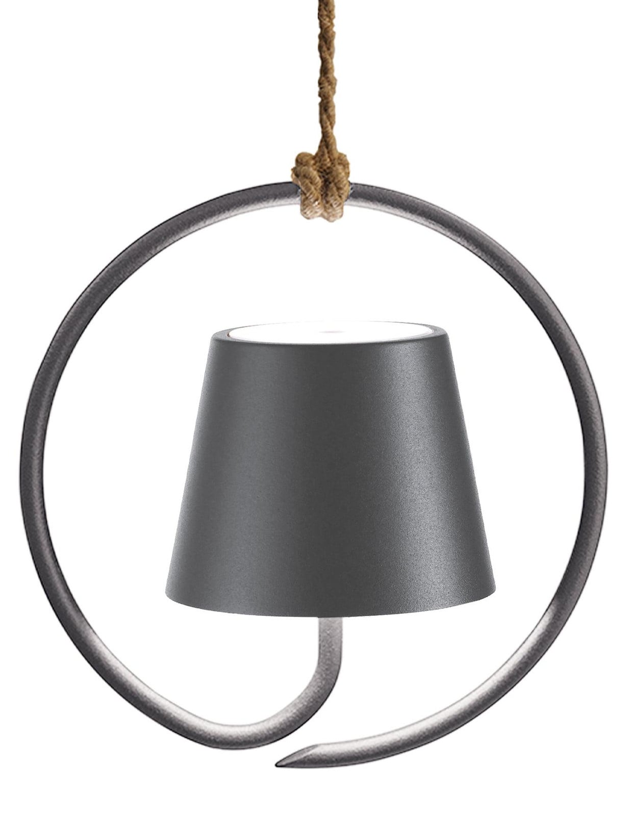 Zafferano Poldina Donkergrijze LED-hanglamp, oplaadbaar en dimbaar