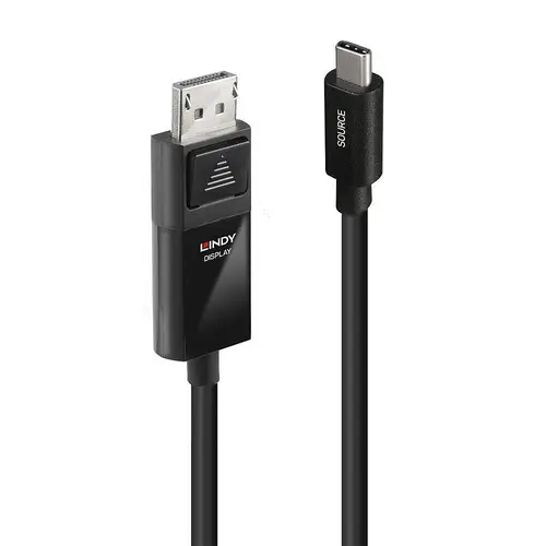 LINDY USB-C Anschlusskabel USB-C Stecker, DisplayPort Stecker 1m Schwarz 43341 DisplayPort-Kabel