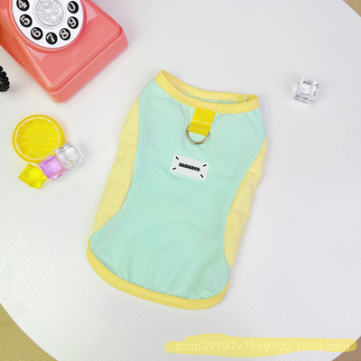 Fusion Finds Cooling Dog Vest Breathable Mesh Summer Dog Shirt With Buckle Lightweight Sun Protection Pet Apparel green s