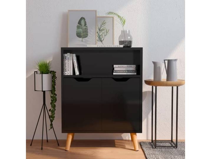 {Noir}Buffet bahut - Moderne-design - bois d'ingénierie - noir - Pour salon - 60x30x72 cm 70rkw85l