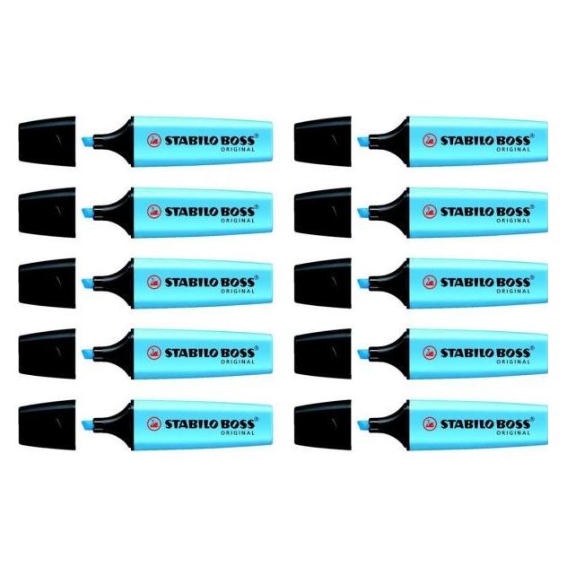 Stabilo Leuchtmarker blau, 10er Karton (10x) (107000031)