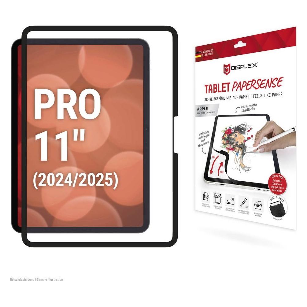 Displex Tablet Papersense, Tablet Paper Feeling Schutzfolie (1 Stk., Apple iPad Pro 11 2024) (01986)