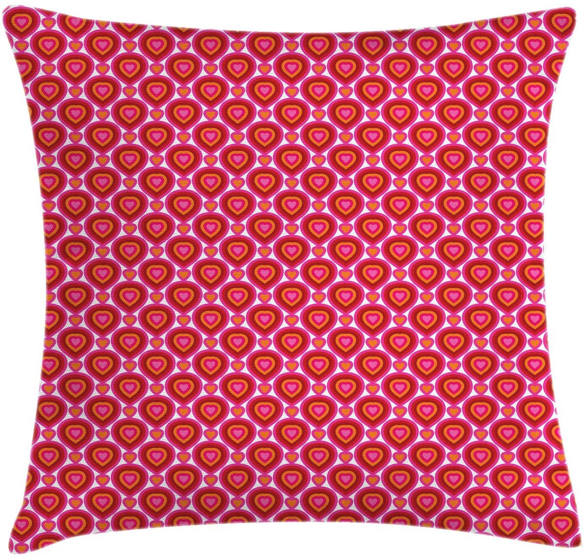 ABAKUHAUS Hart-kussenhoes - Decoratieve kussenhoes - Dubbelzijdig bedrukt - Roze/oranje - 50 x 50 cm