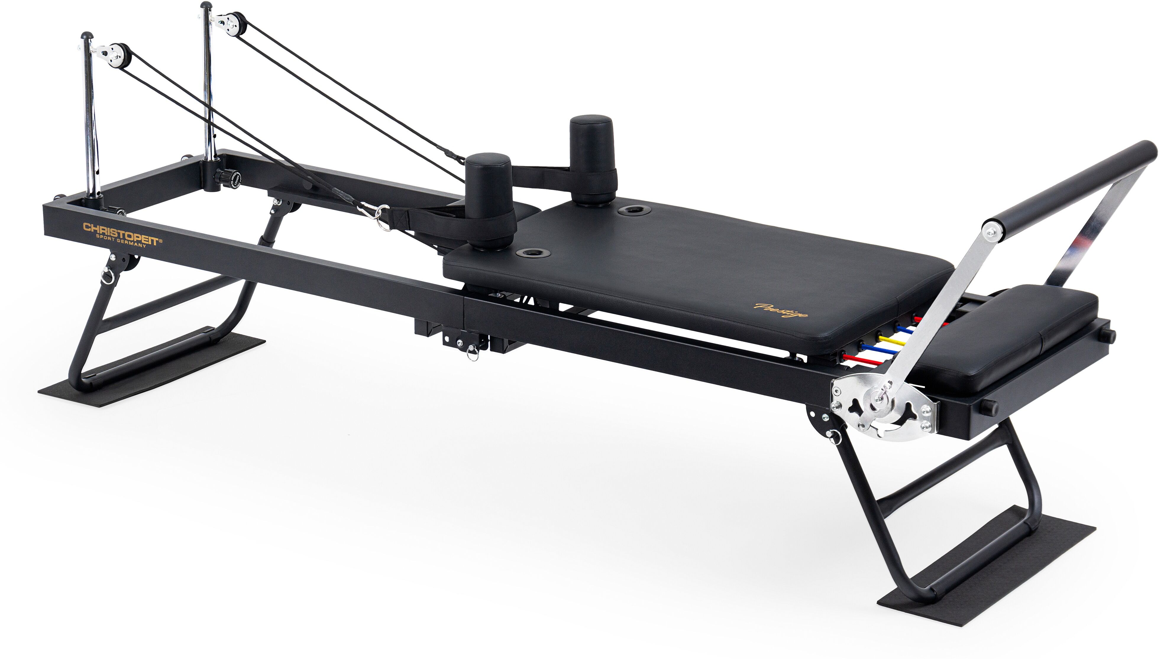 Pilates-Reformer CHRISTOPEIT SPORT "Pilates Reformer 2000", schwarz, Trainingsbänke, KinderB:57cm H:66,5cm L:197cm, Pilates-Reformer, B:57cm H:66,5cm L:197cm