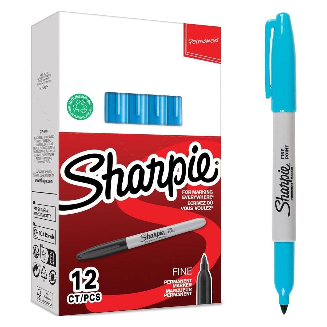 Sharpie Marker Fein Rundspitze Hellblau 12 Stück (12x) (2229136)