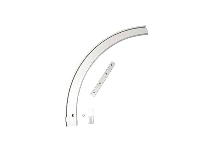 GARDINIA Rundbogen für Aluminium-Vorhangschiene 1-läufig Links weiß 20 x 20 cm
