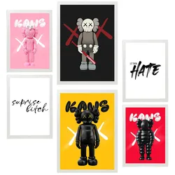POSTER Set Mit 6 Messaggio Iconico Di Kaws A3 & A4 Weißer Rahmen
