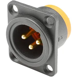 HICON XLR, wasserdicht und staubgeschützt IP54 im gesteckten Zustand , 3-pol , Polyamid-Einbaustecker, vergoldete(r) Kontakt(e), gerade