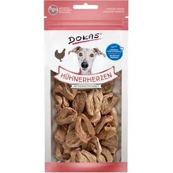 DOKAS gefriergetrocknete Hundesnacks Hühnerherzen 4 x 22 Gramm