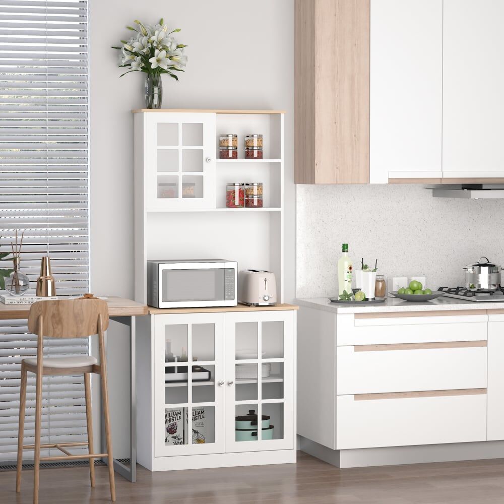 Homcom Armario de cocina 80x37x183cm blanco
