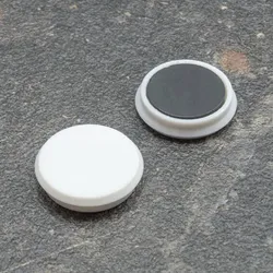 10 Büromagnet, rund 24 mm | weiß, Kunststoff, Ferrit