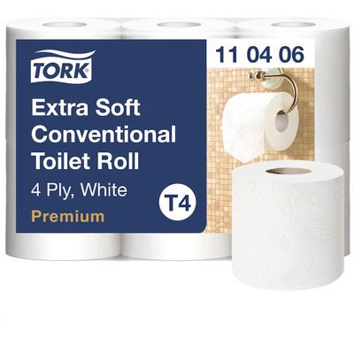 7x TORK 110406 Toilettenpapier T4 Premium Extra Soft 4-lagig 6 Rollen