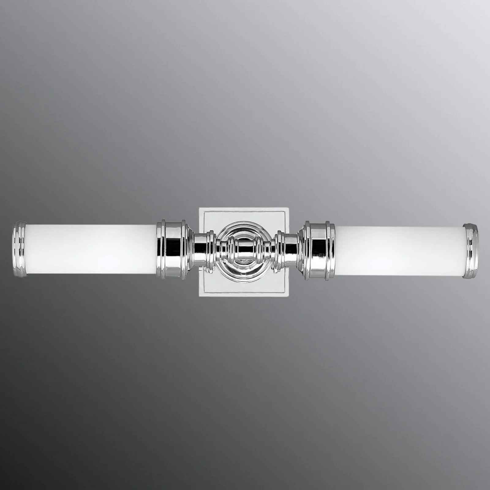 Elstead Payne Ornate wandlamp chroom met glas voor de badkamer, Hoogte: 56 cm