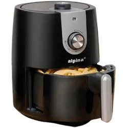 alpina Heissluftfritteuse 2,5L 900W 230V, Fritteuse, Schwarz