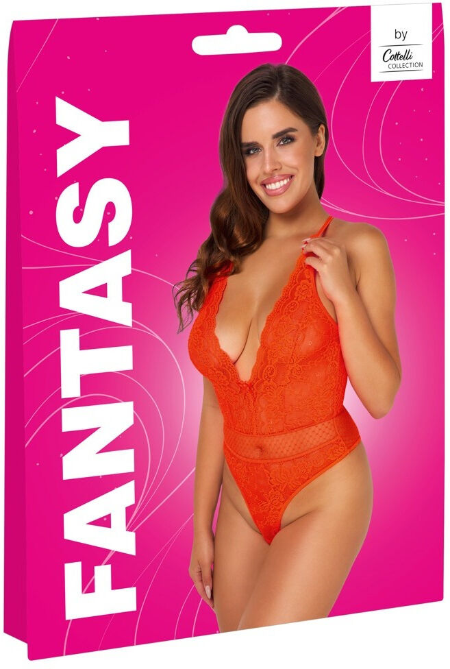 Cottelli FANTASY Body en dentelle corail néon