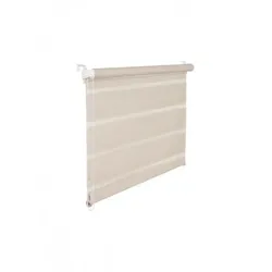 Doppelrollo Duorollo 60 cm breit 200 cm lang natur beige inkl. Seilzug Fensterrollo Klemmrollo Jalou