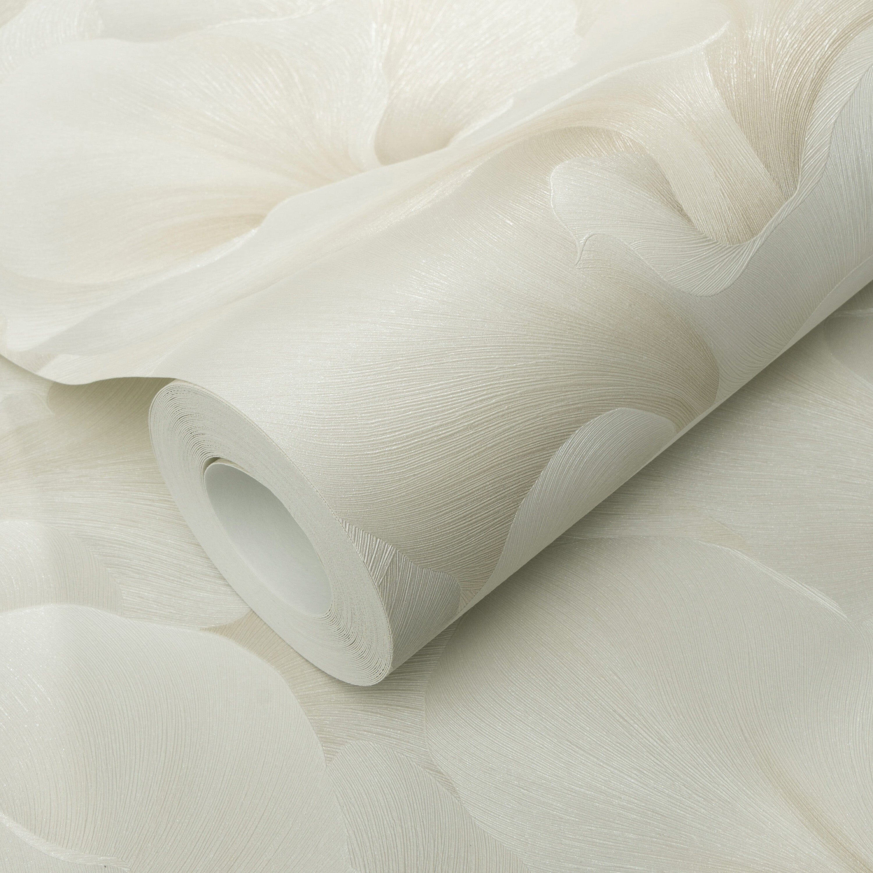 Halie Cream Abstract Floral Petal Wallpaper
