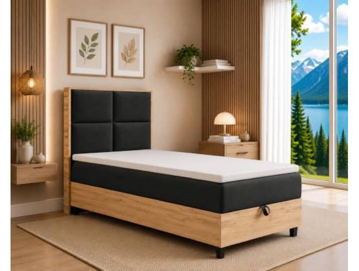 Best For Home Trinity K-2 Boxspringbett 100x200 cm mit Matratz & Stauraum