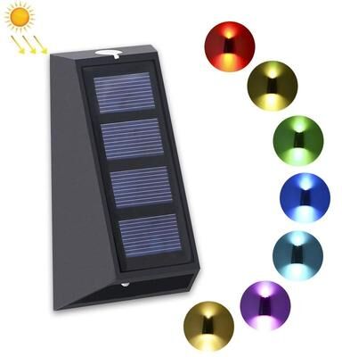 Everyday Crate Solar Wall Lights Up And Down Outdoor Garden Fence Lamps colorful Light