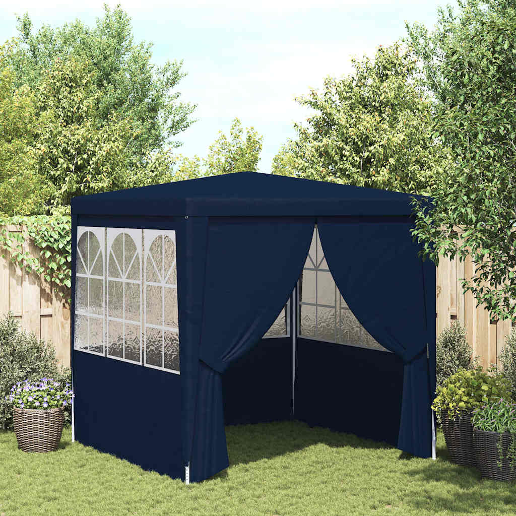 vidaXL Carpa profesional de fiestas con paredes azul 90 g/m² 2,5x2,5 m Azul