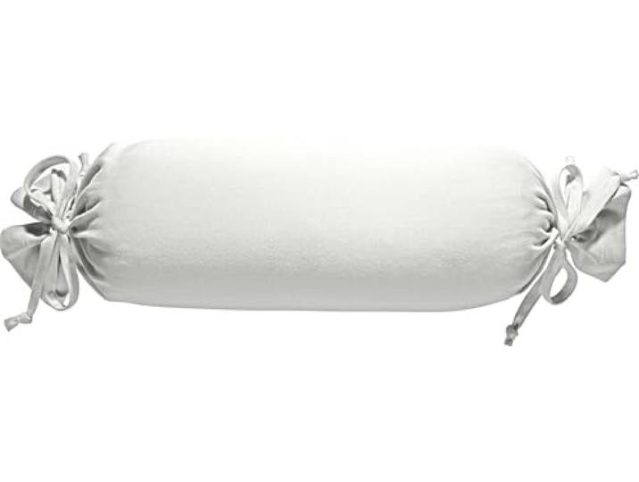 Erwin Müller Nackenrollenbezug Memmingen Interlock-Jersey weiß Größe 40x15 cm Ø - formstabil, faltenfrei, anschmiegsam, mit Bindeband
