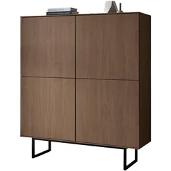 HIGHBOARD in Nussbaum 115 x 137 cm, Kommode mit Push-to-Open