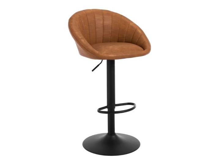 Tabouret Bar WOLTU - Tabouret Cuisine Pivotante - Similicuir Vintage - Hauteur réglable - Marron W0ATT0872-1