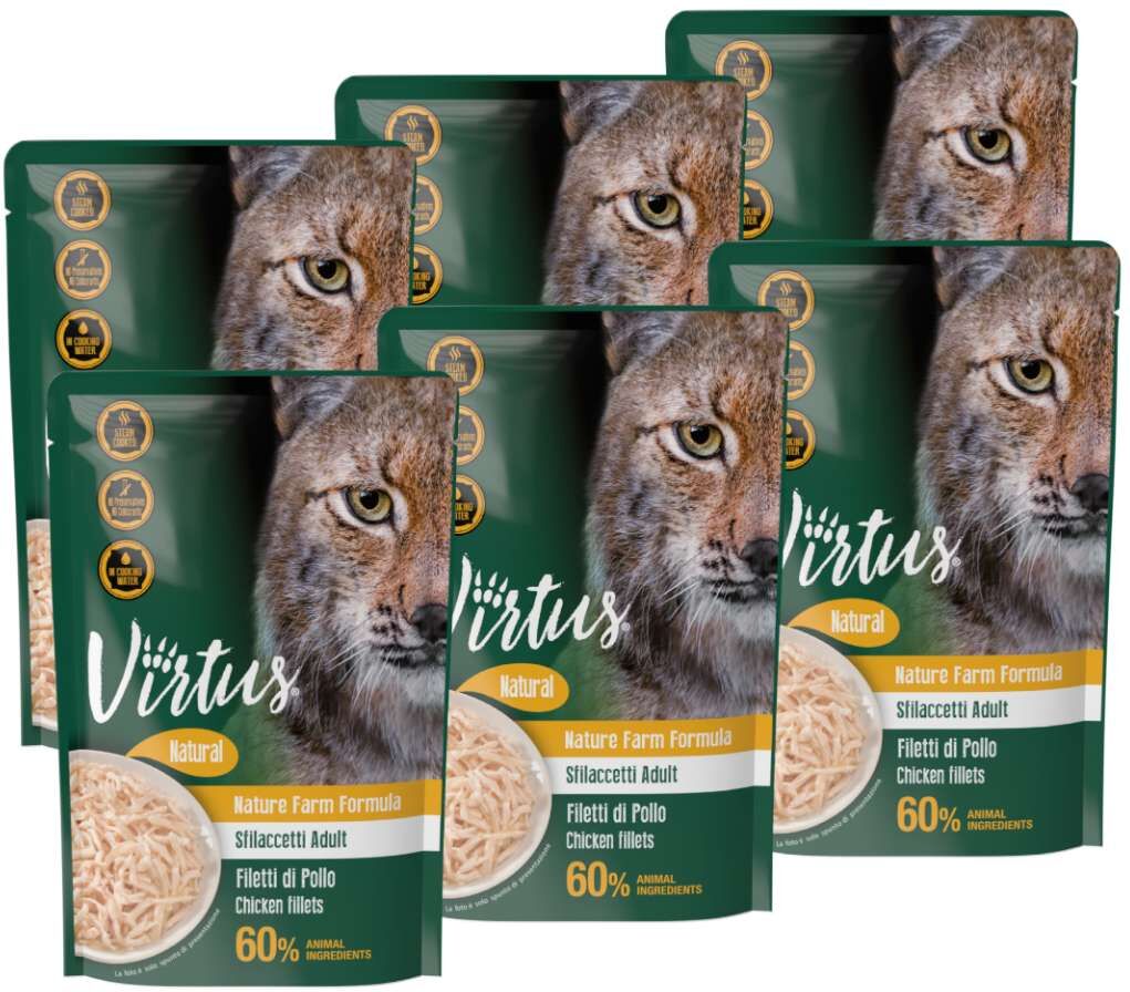 Virtus Cat Natural Busta Multipack 6X70G POLLO