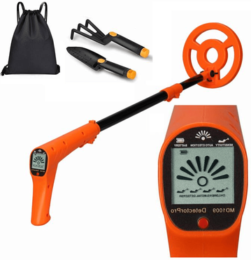 Inspired Deals Kids Adventure Metal Detector Toy With LCD Screen High Sensitivity Treasure Finder orange