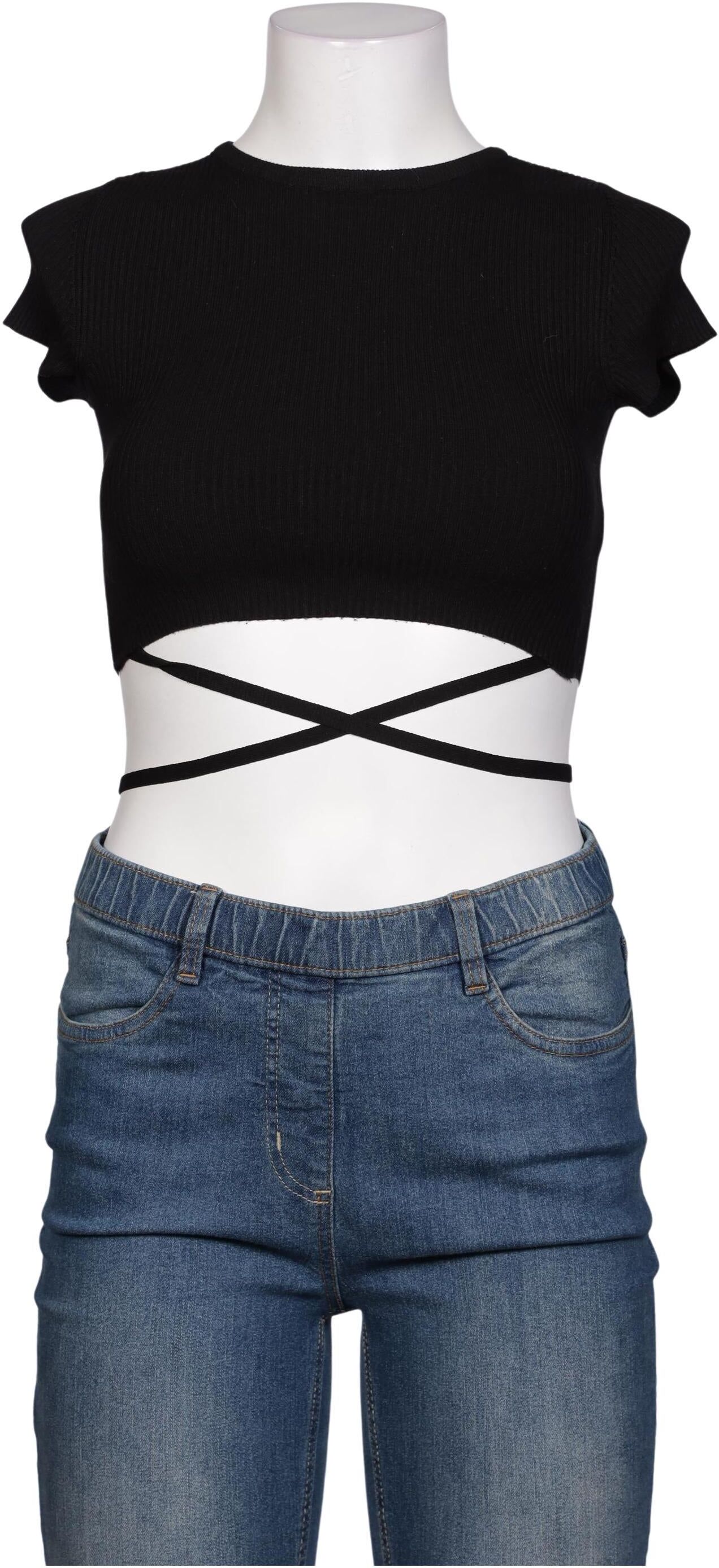bershka Damen Pullover, Schwarz, Gr. XS, Viskose / Synthetik - Second Hand