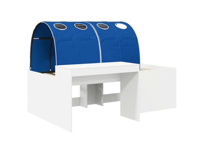 SKTQYQO Bett mit 3 Teilen Eiche und Blau Technisches Holz, Details aus Mikrofaser, Lattenrost, modernes Design