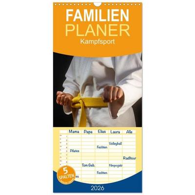 Familienplaner 2026 - Kampfsport mit 5 Spalten (Wandkalender, 21 x 45 cm) CALVENDO
