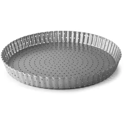 Gelochte Tarteform Delize 30 cm - Silber Rund Stahl Lacor 30x30 cm