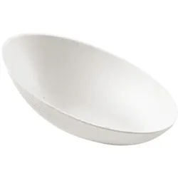 BIO Kleine Fingerfood Schale oval 8x5,4 cm aus Zuckerrohr Weiss 50 Stück