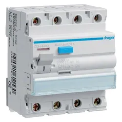 Hager, Schutzschalter, FI-Schutzschalter 4pol. 40A/30mA Hi CDH440D
