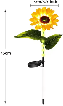 Inspire Essentials Solar Sunflower Garden Light single Head 2pcs