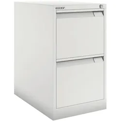 Bisley Hängeregistraturschrank A4, einbahnig, 2 Schübe weiß, 41.3x71.1x62.2 cm